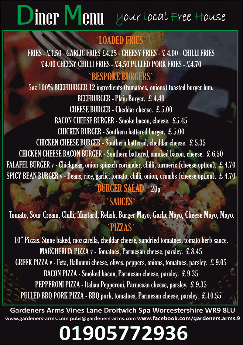 Pub Food Gardeners Arms Real Ale Restaurant Restaurants Droitwich Spa